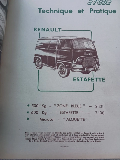 Revue Technique MR 128 Pour Renault Estafette - Manuel D'atelier Vintage, Parfait Pour La Restauration