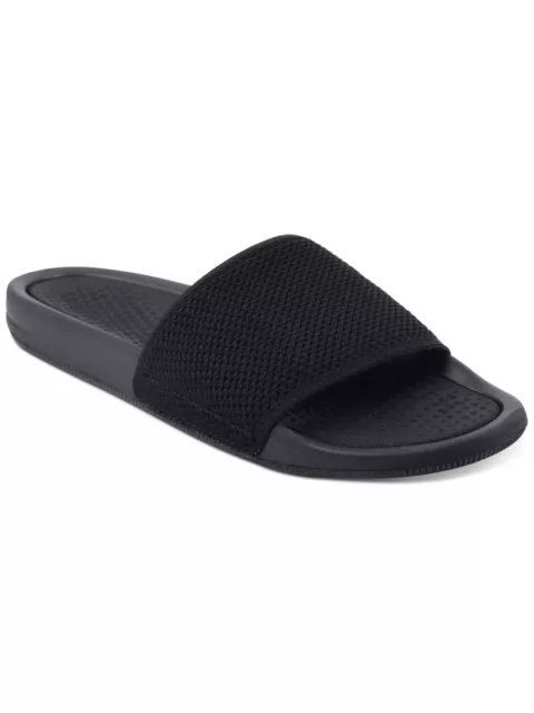 ALFANI MENS BLACK Knit Comfort Ace Round Toe Platform Slip On Slide ...