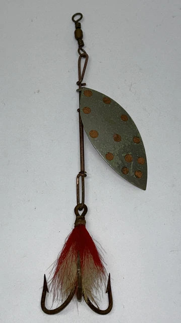 Ancien leurre de pêche en cuivre Pflueger Muskill Spinner #12 Ancien leurre de pêche en cuivre Pflueger Muskill Spinner #12