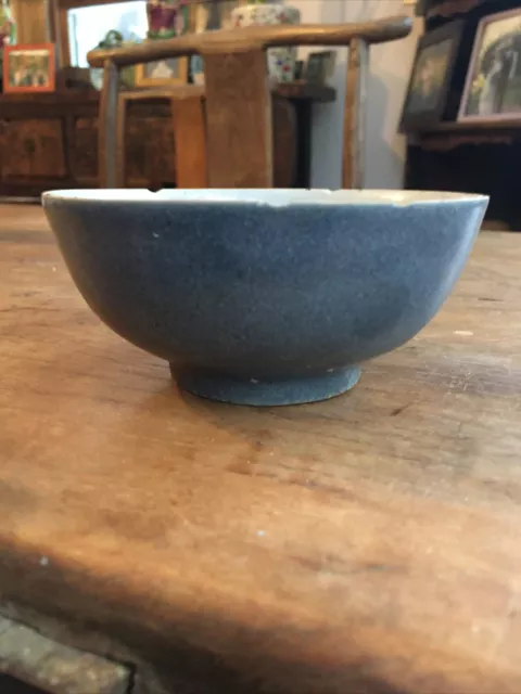 Beautiful Antique Chinese Provincial Ming Bowl with Blue Glaze FREE SHIPPING