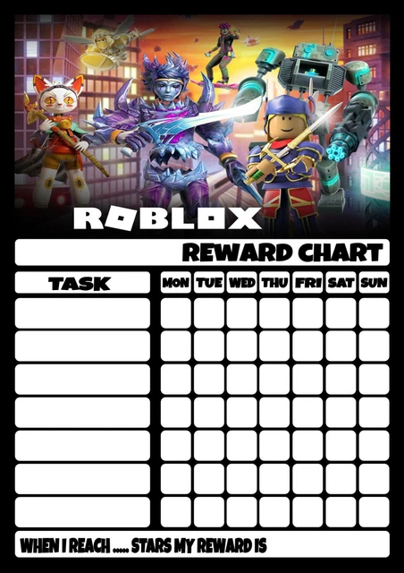 ROBLOX B REUSABLE REWARD CHART, BEHAVIOR CHART, CHORE CHART with pen ...