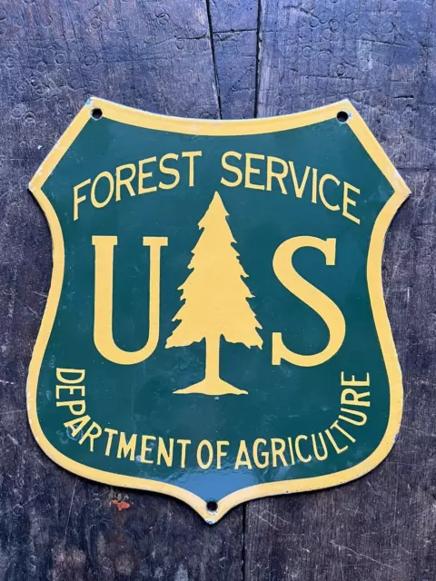 Vintage Porcelain  Us Forest Service Argiculture  Sign