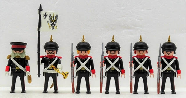 Lot De 5 Playmobil Custom - Hussards Dragons Prusse - Pour Chevalier Autriche - RARE