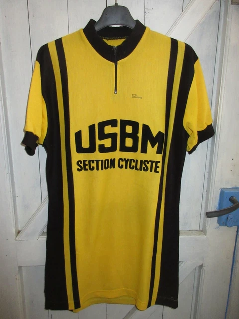 Maillot Cycliste Vintage Cycles Garmi Narbonne Léo Lagrange 70's - Taille L