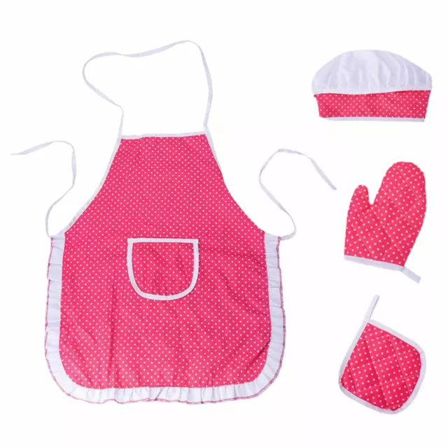 4 pezzi bambino Chef vestire grembiule cappello da cuoco bambini finta gioco di