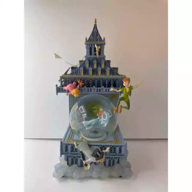 Disney Peter Pan Snow Globe You Can Fly Big Ben Clock Tower Light-Up (READ)