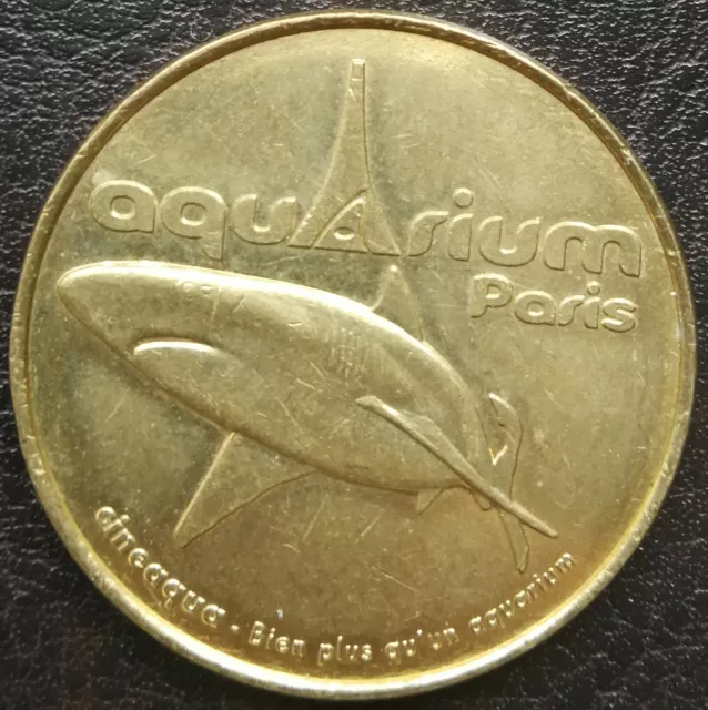 JETON médaille touristique MONNAIE DE PARIS 2015 AQUARIUM CINEAQUA Paris Requin