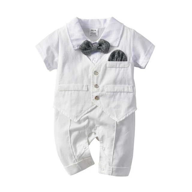 Baby Junge Formeller Anzug Party Hochzeit Fliege Gentleman Strampler Kids Outfit