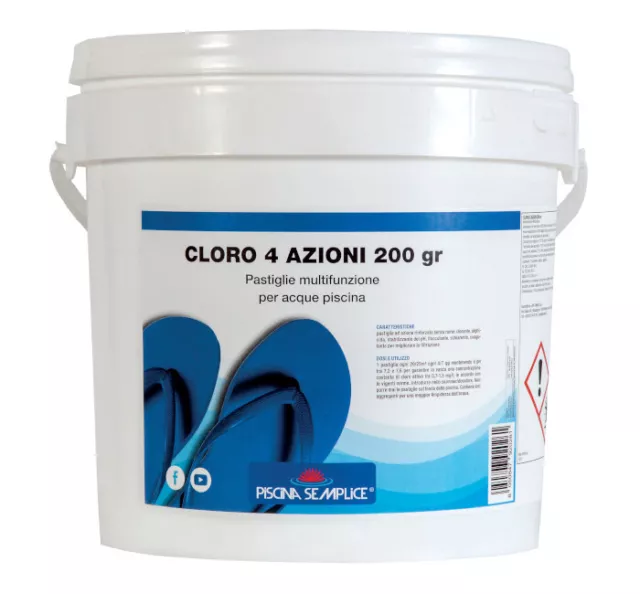 Cloro Multifuzione Pastiglie Piscine Kg.5 Lapi Cloro 4 Azioni Antialghe Floccul