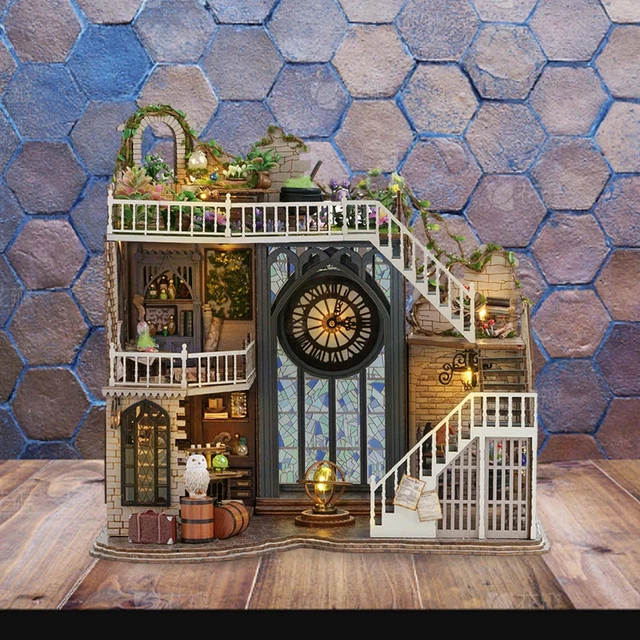 DIY Dollhouses Miniature Assembled Doll House Kits Creative Wooden House for