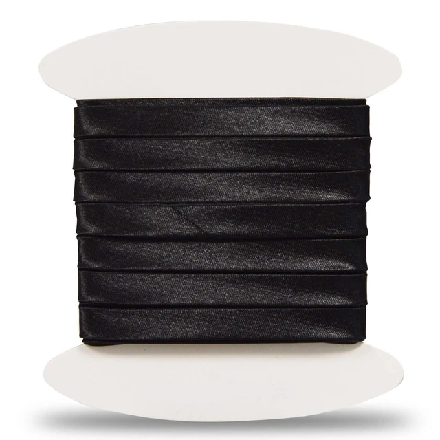 Biais Passepoil Noir 50m - Bande De Couture Polyester 12mm Pour Vêtements Et Artisanal