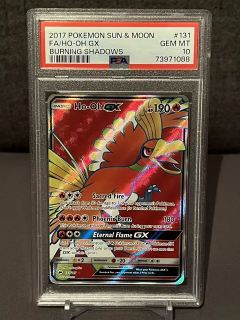 Pokemon Sun & Moon Burning Shadows HO-OH GX 131/147 Full Art PSA 10 Gem Mint