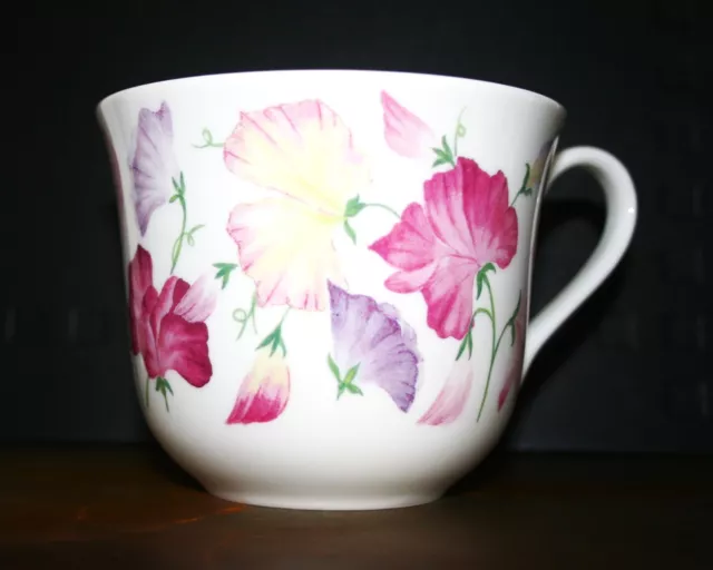 Roy Kirkham Large Breakfast Cup 'Sweet Pea' Fine Bone China NEW