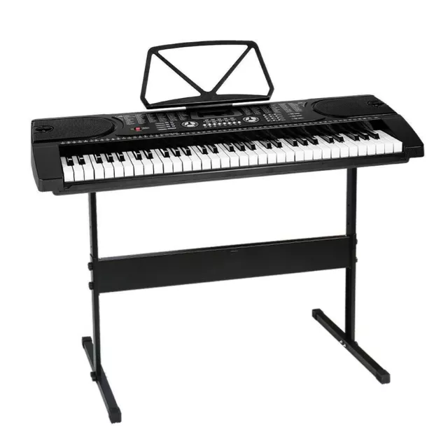 61 Keys Digital Piano Keyboard LED Lighted Electronic Electric Organ With Stand