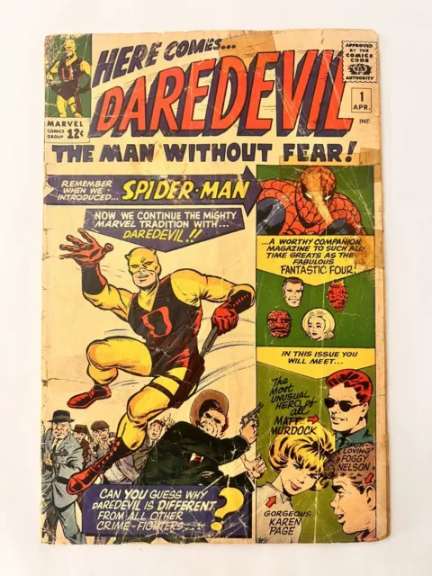 DAREDEVIL #1 (1964) 1ST APPEARANCE OF MURDOCK PAGE NELSON low Grade Grail ! MCU