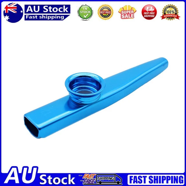 Metal Kazoos Musical Woodwind Instrument Mouth Flutes for Beginner (Blue)