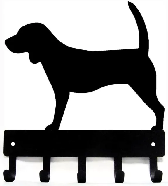 Beagle Dog - Key Hooks & Keychain Holder - 6 inch Wide Metal Wall Art