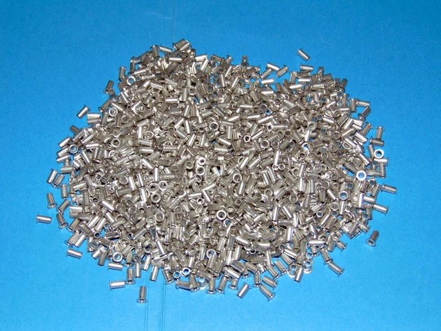 approx. 1000 x wire end sleeves blank uninsulated - internal diameter 2.5 mm x 6.2 mm long