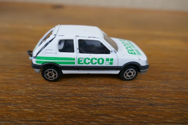 Peugeot 205 GTI Blanche Majopub Euromarché Rosny 2 - Majorette 1/53