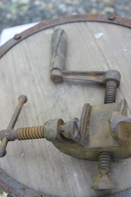 Antique Cast Iron assembly C ~ Clamp Collectible Woodworking Early Tool
