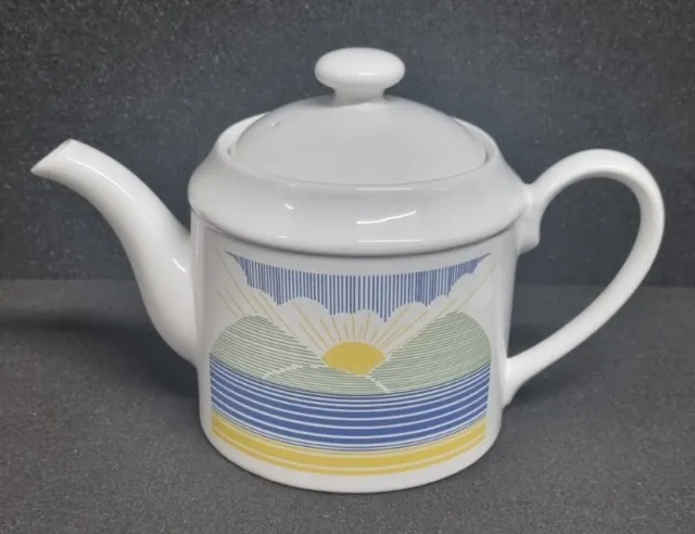 Vintage Kilncraft Coloroll Ceramic Teapot 'Sunrise' Pattern 1980s