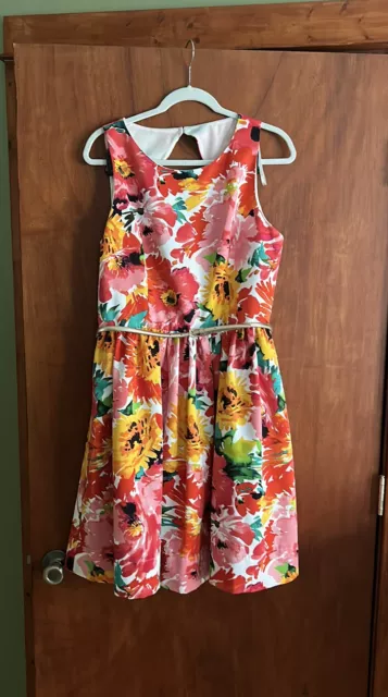 Eliza J Floral Belted Fit And Flare Dress Size 14