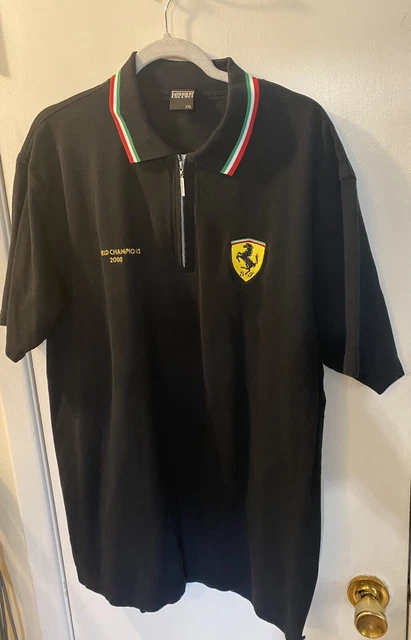 Vintage Ferrari Polo Zip Up Shirt (2000 World Champion) Size XXL