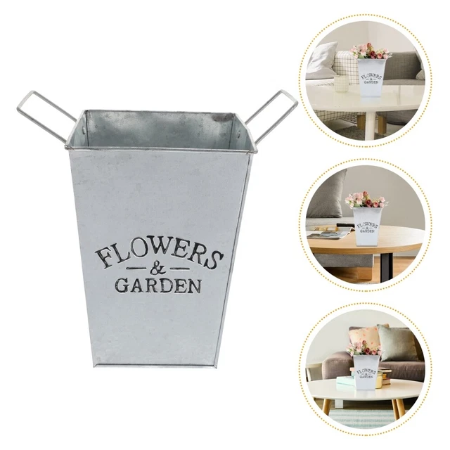 Vaso Decorativo In Ceramica Color Argento 24 Cm - Stile Shabby Chic Francese - Vaso Da Tavolo Per Matrimoni, Centrotavola, Fiori Artificiali - Druline
