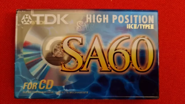 Audiokassetten ►TDK SA 60 for CD◄ Tapedeck Music Cassette 1 Stück! OVP!