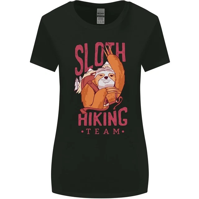Sloth Hiking Team Trekking Rambling Funny Womens Wider Cut T-Shirt