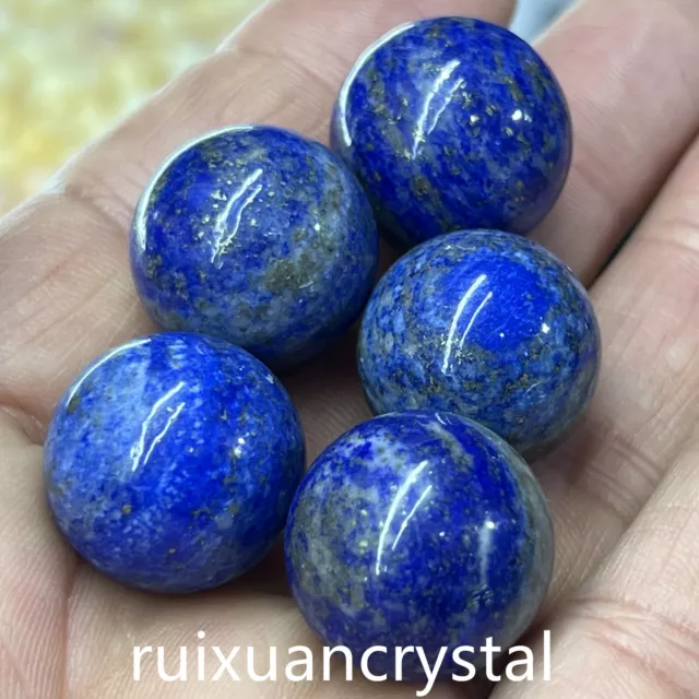 5pc Natural Lapis Lazuli Quartz Sphere Crystal Ball Reiki Healing 20mm