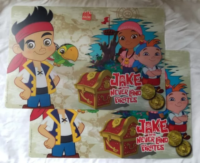 Juego de 6 tapetes de plástico Jake and the Neverland Pirates DISNEY decoración de mesa