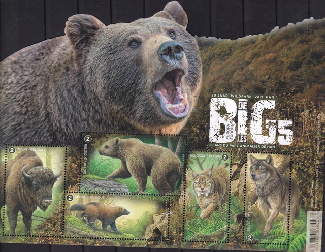 Belgium-2020-Sheet-Europe Big Five Animals-Mnh-(Ref F-1)