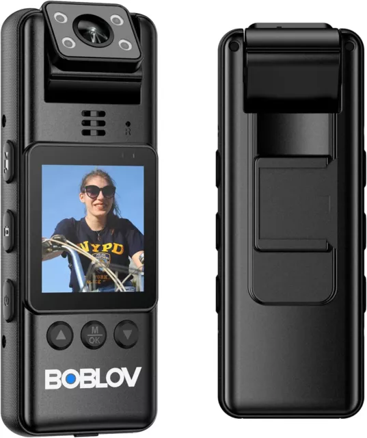 BOBLOV Mini Body Worn Camera Night Vision 1080P 128GB Daily Records Video Camera 2