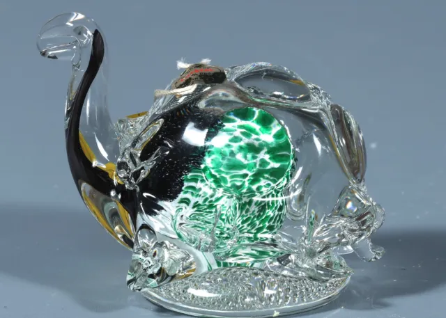 MARIAN PYRCAK Art Glass Lead Crystal 24%PbO TURTLE Figurine 3.5”