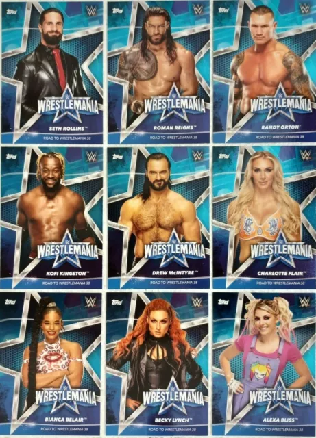 WWE 2021 SUPERSTARS Road To Wrestlemania FOIL Card Set UK ( 9 )