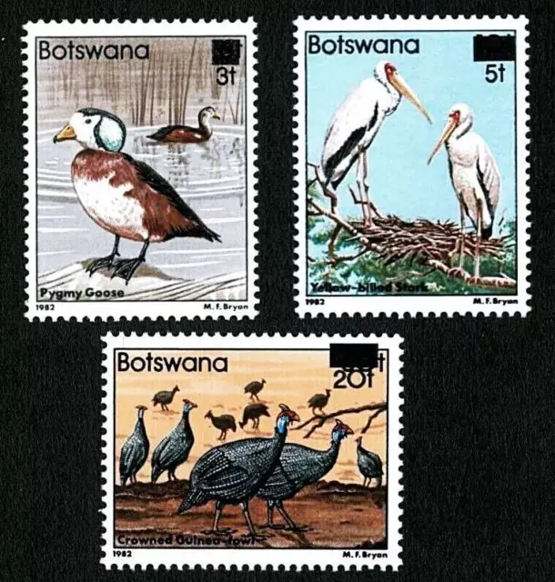 Botswana 1987 Africain Oiseaux O / Imprimé (Rare) Sc#401-03 MNH