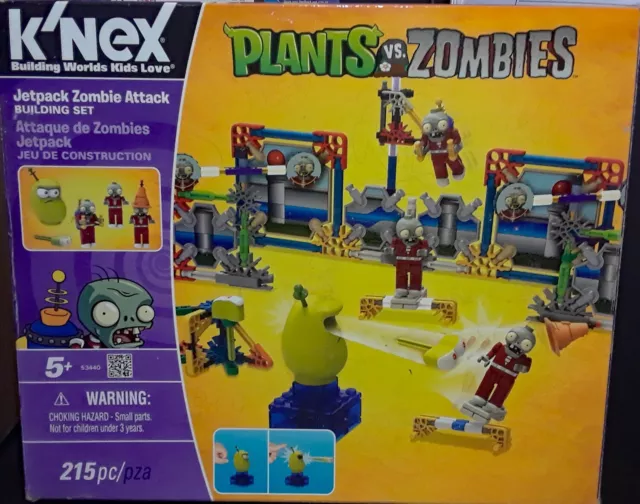 K'nex  Plants vs Zombies Jetpack Attack New in Open Box Missing One Minifigure