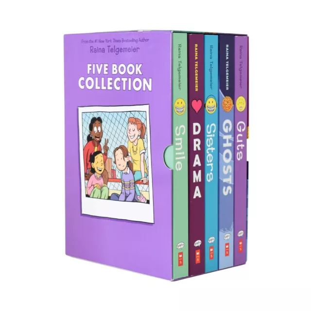 Raina Telgemeier Five Book Collection Graphic Novels Box Set -Ages 9+ -Paperback