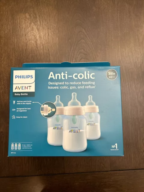 Philips Avent Anti-Colic Bottle With AirFree Vent Blue 9 oz 3 Ct. Baby Bottle