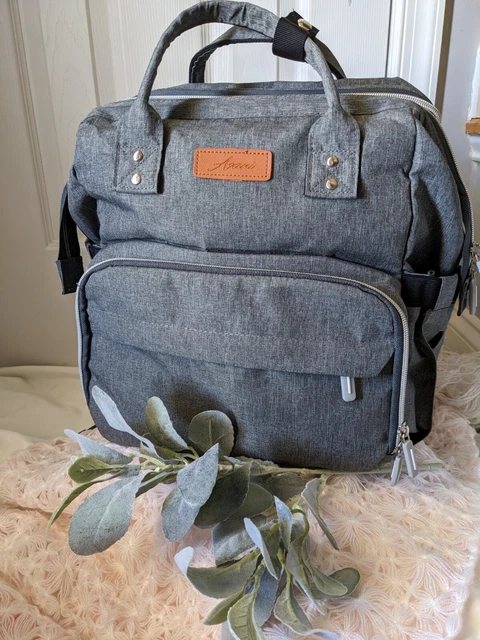 Asani Baby Diaper Bag Backpack with Bassinet Changing Station, USB, gray 