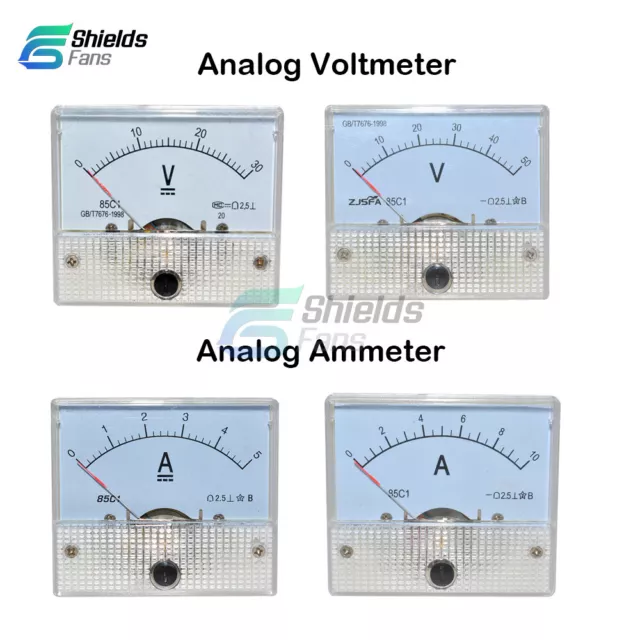 85C1 DC 0-30V/50V 0-5A/10A Analog Panel AMP Volt Meter Ammeter Voltmeter Gauge