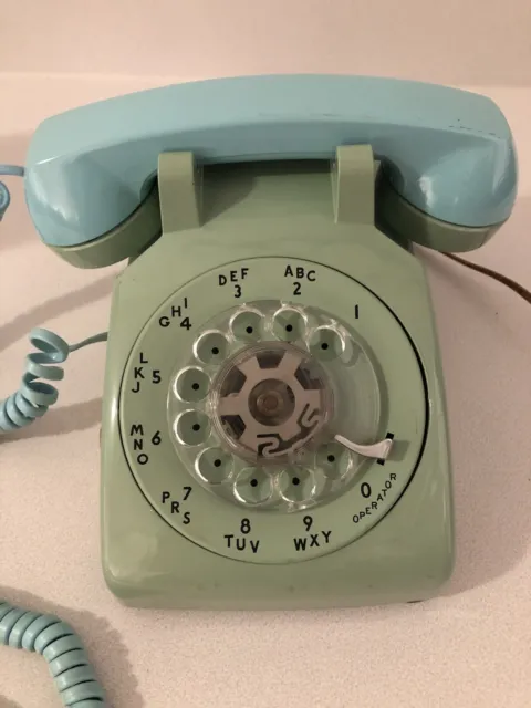 Vintage Western Electric Rotary Phone Model DM500, Green/Mint Green Two-Toned.