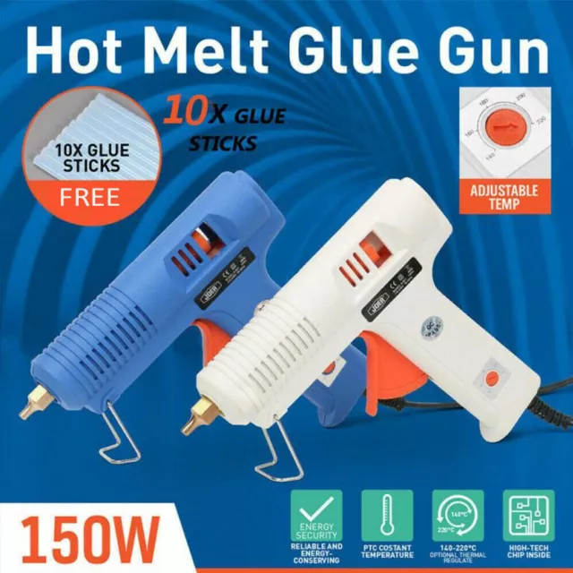 Electric Hot Melt Glue Gun 150w & SticksTrigger Adhesive  Adjustable Temperature