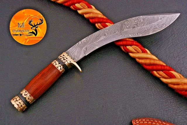 Custom Handmade Forged Damascus Steel Kukri Knife Hunting Survival Knife -1320