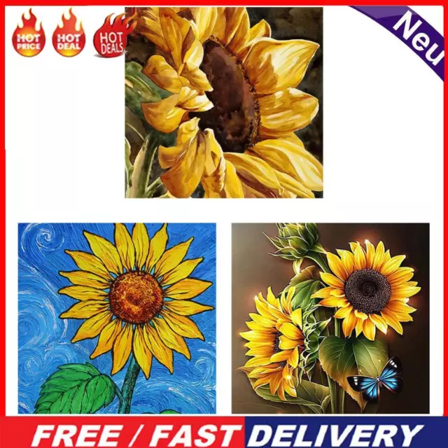 20X20cm Oil Paint By Numbers Sunflower Frameless Picture Crafts Home Decoration