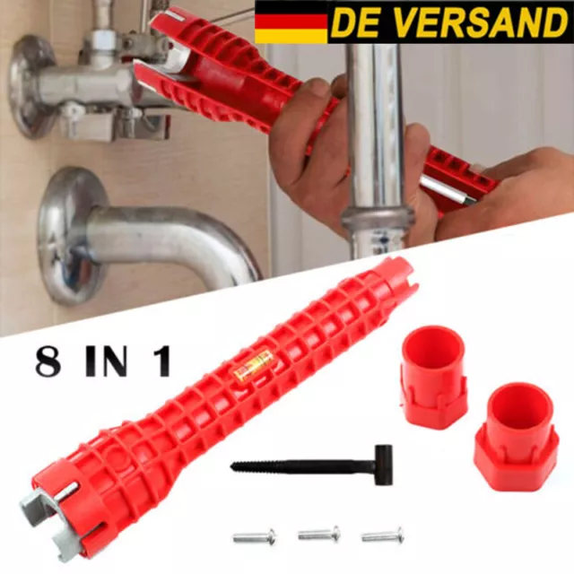 8IN1 Multifunktions Wasserhahn Waschbecken Sanitär Werkzeug Installer Schlüssel