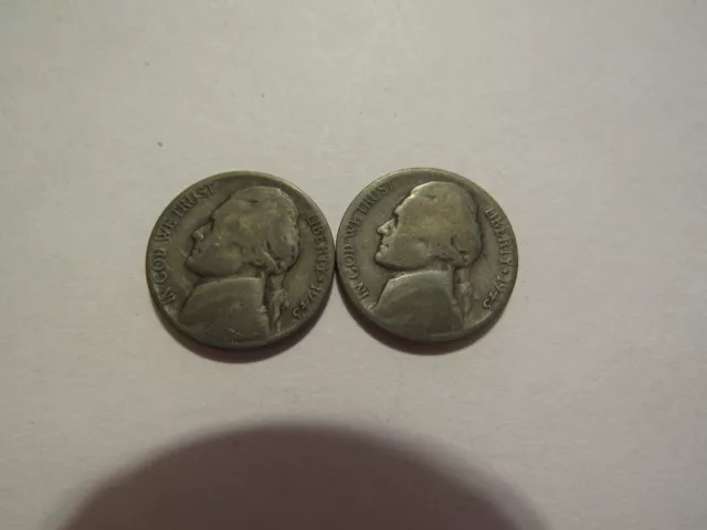 1943p 1943s Silver War Nickels