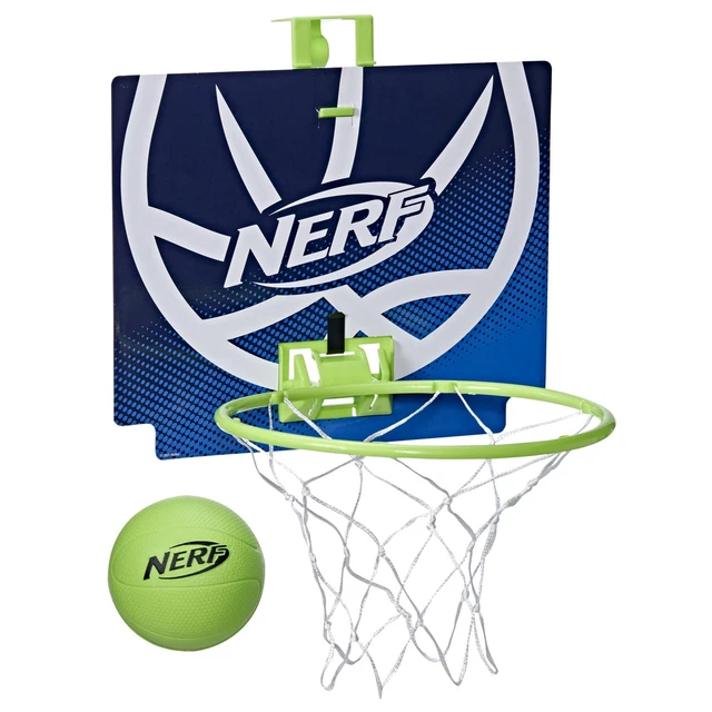 NERF Nerfoop -- The Classic Mini Foam Basketball and Hoop -- Hooks On Doors --