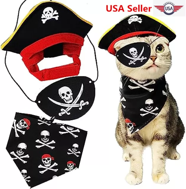 Pet Dog Cat Pirate Funny Halloween Puppy Costume Clothes Christmas Party Cosplay